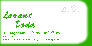 lorant doda business card